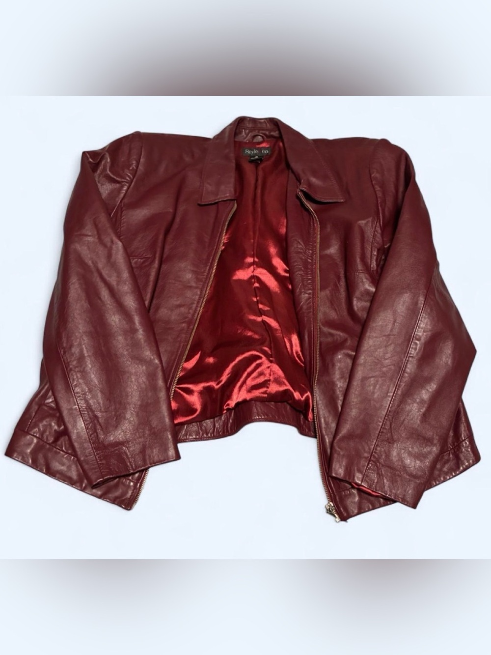 Women’s Burgundy Leather Jacket - XL